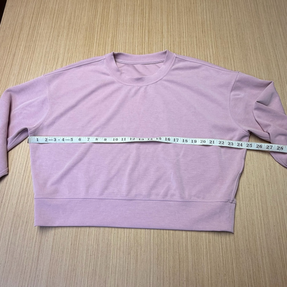 Lululemon Perfectly Oversized Crop Crew Softstreme Pink Women's 8 - Picture 3 of 9